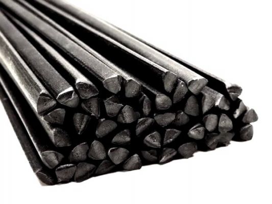 Plastic welding rods PA 4mm Triangular Black 25 rods