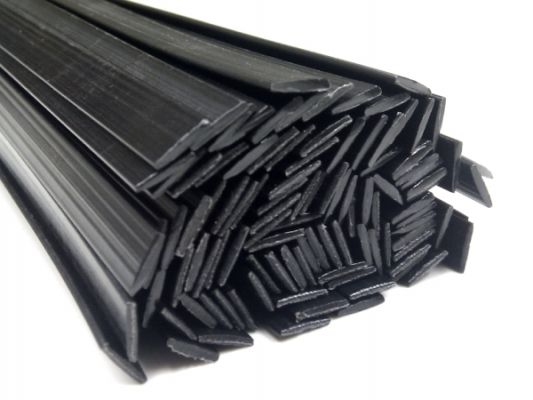 Plastic welding rods PC 8x1mm Flat Black 25 rods