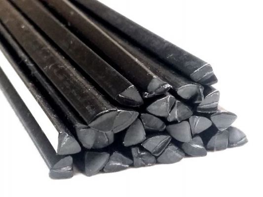 Plastic welding rods PE-HD 4mm Triangular Black 25 rods