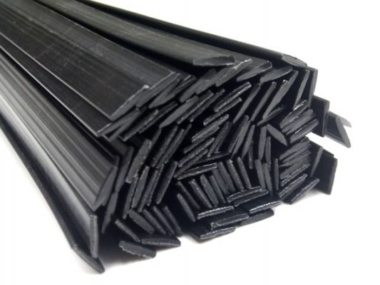 Plastic welding rods PE-HD 8x1mm Flat Black 25 rods