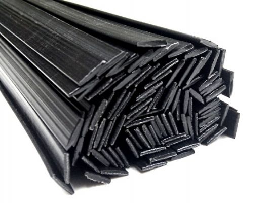 Plastic welding rods PP 8x2mm Flat Black 25 rods