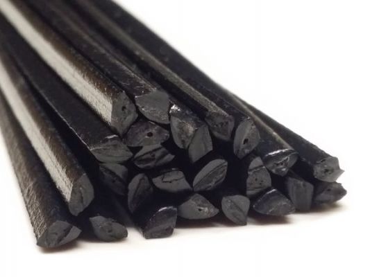 Plastic welding rods PBT 4mm Triangular Black 25 rods