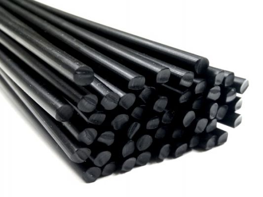 Plastic welding rods PE-MD 4mm Round Black 25 rods