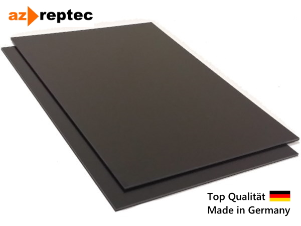 Kunststoffplatte ABS 2mm Schwarz 2000 x 1000 mm (2m x 1m) Einseitige  Schutzfolie und Made in