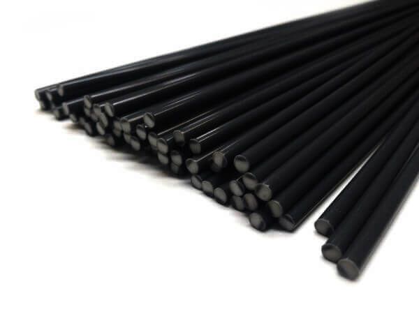 Plastic welding rods PP 3mm round Black 1kg rods top | az-reptec