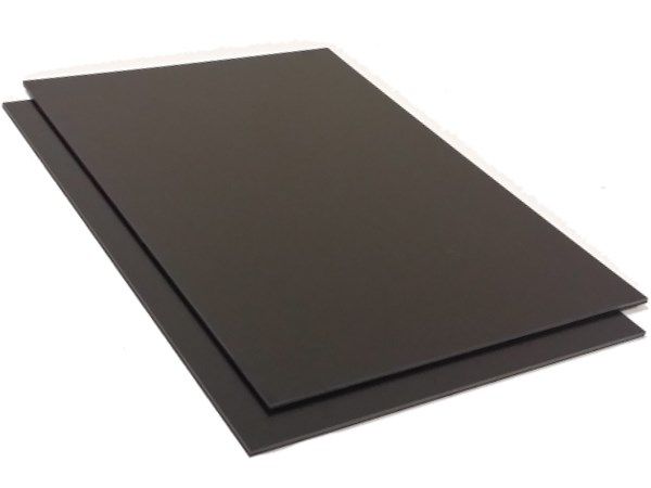 Plastique plaque ABS 4mm Noir 1000 x 500 mm (100 x 50 cm) Film de protection